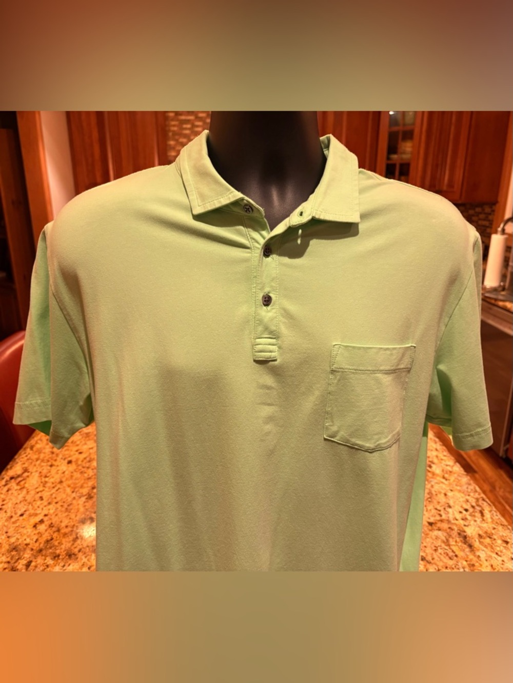 Peter Millar men’s pocket polo. Sharp green. Large